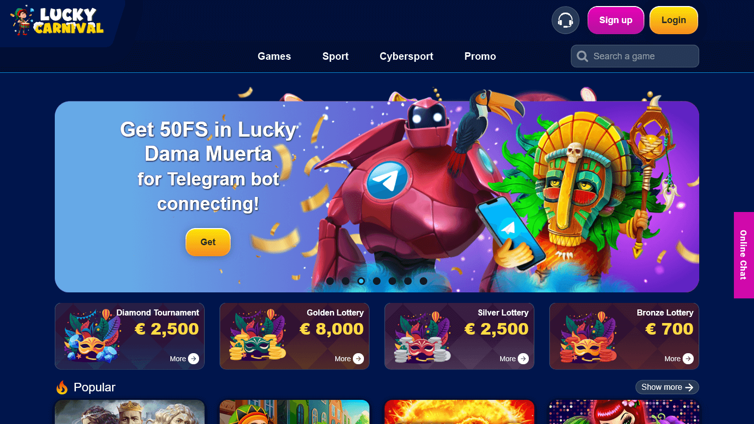 Lucky Carnival Casino Desktop screenshot